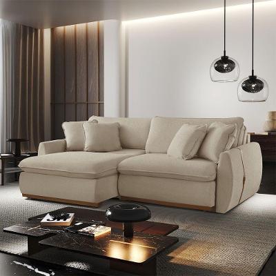 Sofá Cama A303 3 Lugares Retrátil e Reclinável 190cm Bege Claro Meu Sofá Online