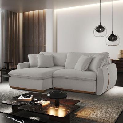 Sofá Cama A304 Retrátil e Reclinável 190cm Linho Cinza Claro Meu Sofá Online