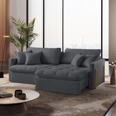 Sofá Cama B010 Retrátil e Reclinável 260cm Cinza Escuro Meu Sofá Online