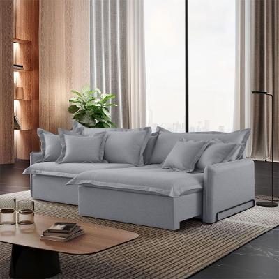 Sofá Cama B026 Retrátil e Reclinável 270cm Veludo Prata Meu Sofá Online
