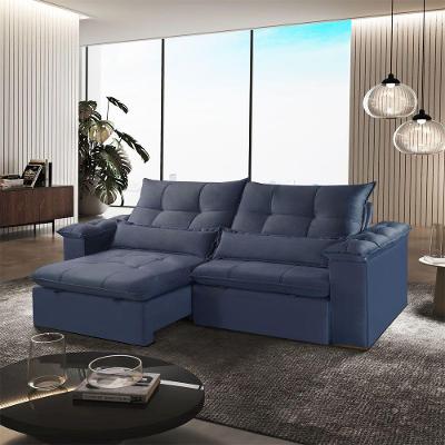 Sofá Exclusive A259 4 Lugares Retrátil e Reclinável 290cm Azul Meu Sofá Online