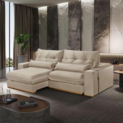 Sofá Lake A303 3 Lugares Retrátil e Reclinável 210cm Bege Claro Meu Sofá Online