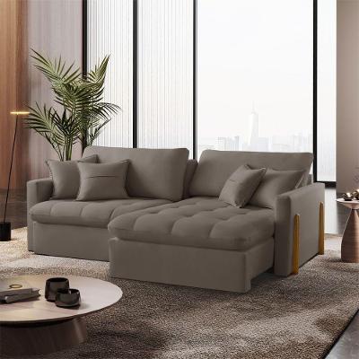 Sofá Cama B002 3 Lugares Retrátil e Reclinável 220cm Veludo Capuccino