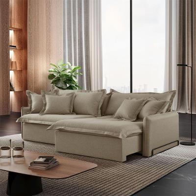 Sofá Cama A226 Leona 3 Lugares Retrátil e Reclinável Linho Bege Meu Sofá Online