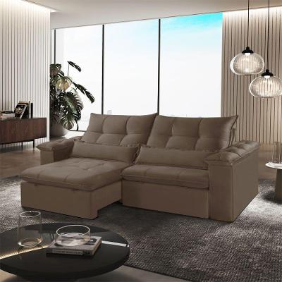 Sofá Exclusive B016 3 Lugares Retrátil e Reclinável 230cm Marrom Meu Sofá Online