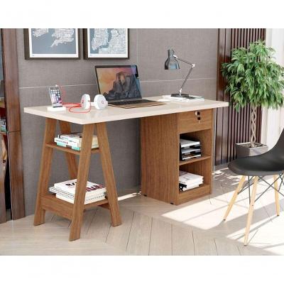 Escrivaninha Bali Off White/canela - Vrk Comercio On-line