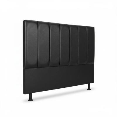 Cabeceira Casal Carla Premium 140cm Box Madeira Eucalipto Estofada Corino Preto Click Home