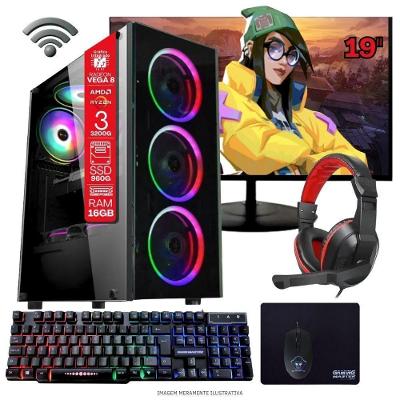 Computador Desktop Tob Computers Ryzen 3 3200G 16GB SSD 960GB Monitor 19"