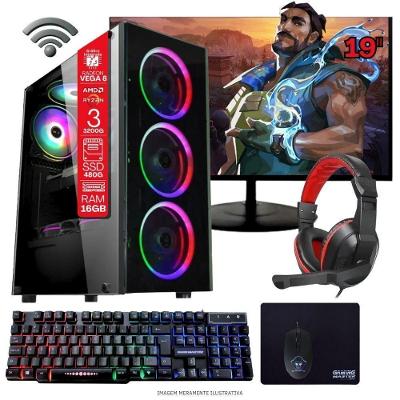 Computador Desktop Tob Computers Ryzen 3 3200G 16GB SSD 480GB Monitor 19" Preto