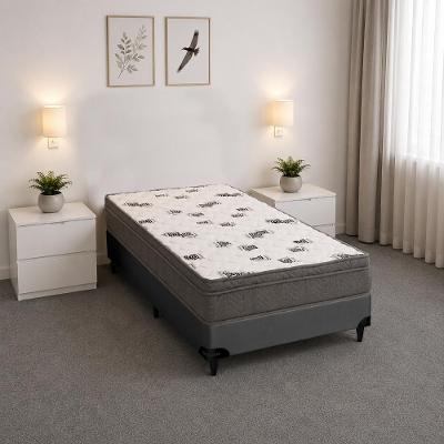 Cama Box com Colchão Solteiro Light D45 Ortopillow Espuma Cinza Ortobom
