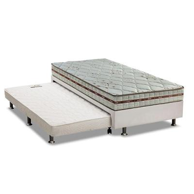 Cama Box Solteiro com Colchao Molas Ensacadas Classic New Euro Pillow Bege Anjos