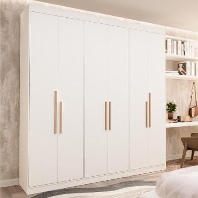 Guarda Roupa Casal CR35456 6 Portas de Bater 2 Gavetas MDP Branco Ártico Multimóveis