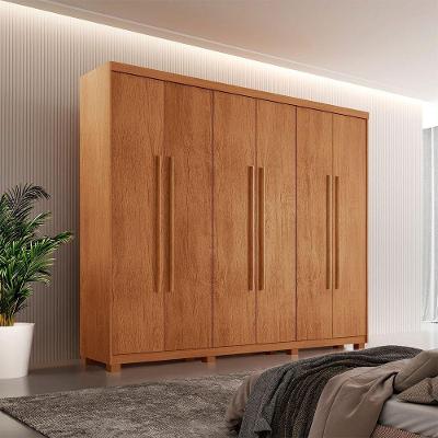 Guarda Roupa Casal Heros 6 Portas 2 Gavetas MDF com Pés Naturalle Moderna
