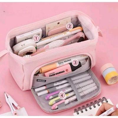 Estojo de Lápis e Caneta OEM Hyq1828 Bolsa de Armazenamento Portátil em Lona 22cmx13cmx9cm