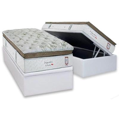 Cama Box Baú Solteiro Crc Imperatore Eco Bamboo Euro Pillow Molas Ensacadas Branco Herval