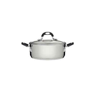 Caçarola Astro Rasa 62103160 Rasa Aço Inox Brilhante 1,4L Tampa de Vidro Temperado Tramontina