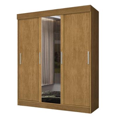 Guarda Roupa Casal Sami Flex 3 Portas de Correr 2 Gavetas MDP Nature-Off