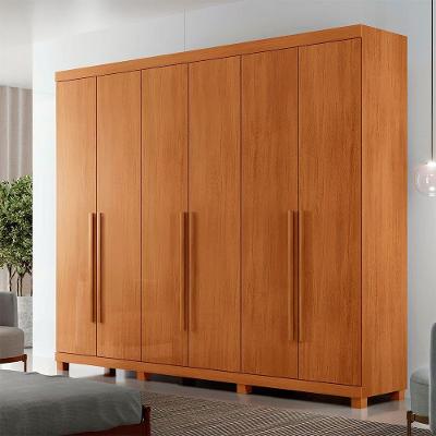 Guarda Roupa Casal Encanto 6 Portas 4 Gavetas MDF com Pés Naturalle Moderna
