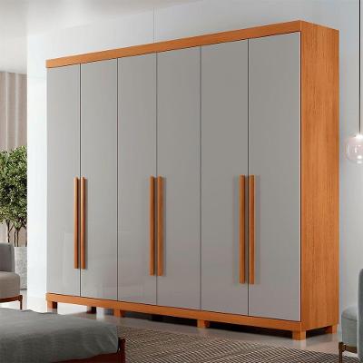 Guarda Roupa Casal Encanto 6 Portas 4 Gavetas MDF com Pés Naturalle-Off White Moderna