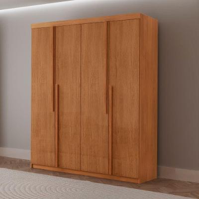 Guarda Roupa Solteiro Quioto 4 Portas 2 Gavetas MDF Branco Moderna