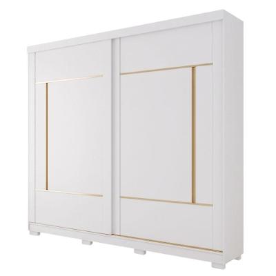 Guarda Roupa Casal Livia 2 Portas de Correr 4 Gavetas MDF Branco Panan Móveis
