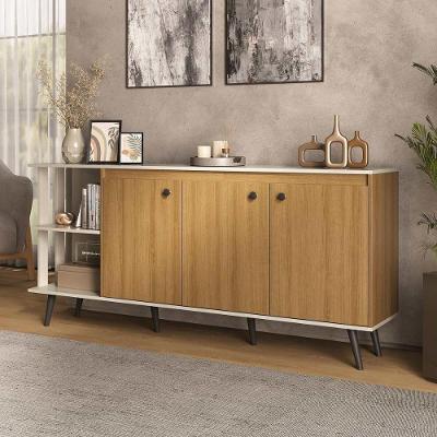 Aparador Buffet CR50282 Retrô 3 Portas MDP 180CM Mel Multimóveis