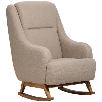 Poltrona de Amamentação Fábula D02 B-122 com Balanço Bouclê Marrom Claro Lyam Decor