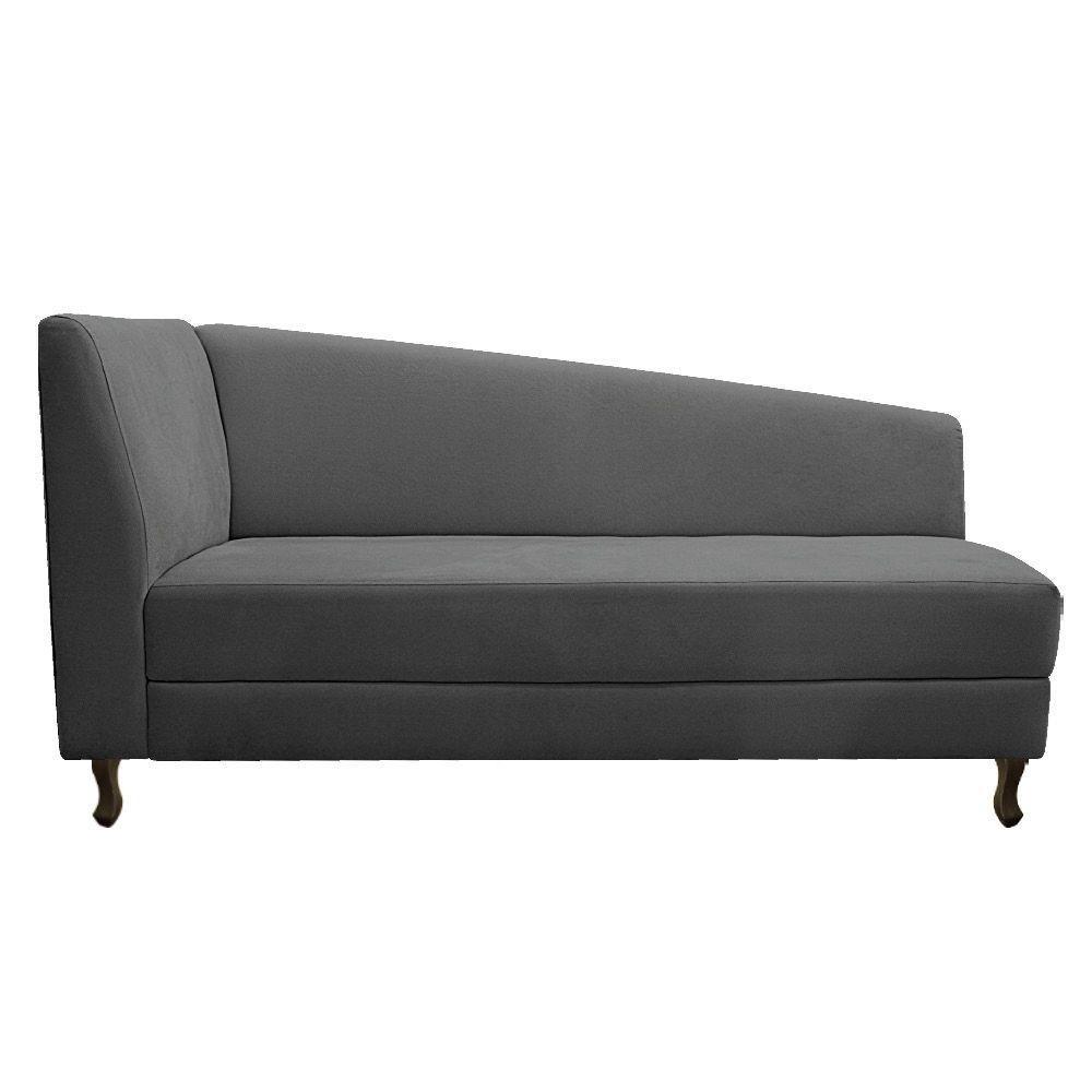 Diva Recamier Heitor 140Cm Lado Direito Linho - Amarena Móveis Cinza Escuro - 6