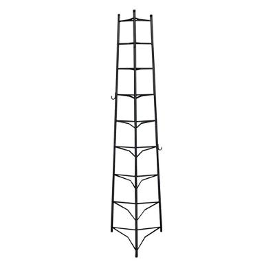 Tripé Porta Panelas Estrela 9 Compartimentos Aço Carbono 174cm Preto Ouro Minas