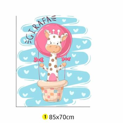 Adesivo de Parede Girafa Balão 85x70cm Quarto Infantil Removível