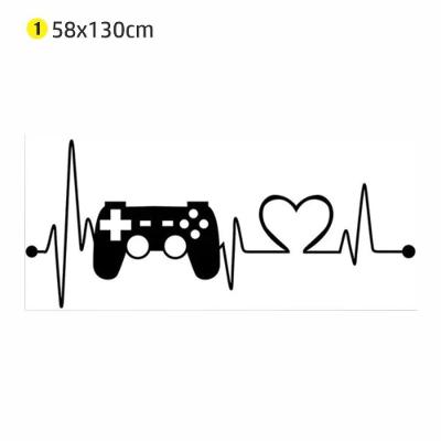 Adesivo de Parede Gamer Heartbeat para Quarto com Tema ECG Removível 58x130cm