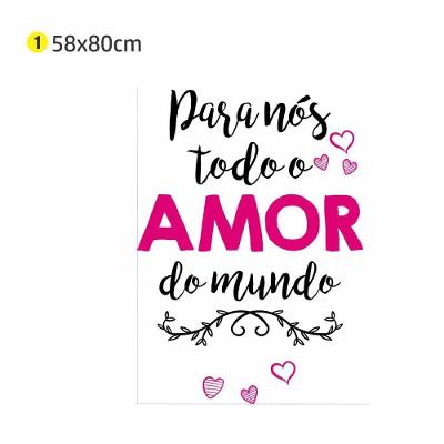 Adesivo de Parede para Nós Todo o Amor Frase Afetiva Removível sem Resíduo 58x80cm