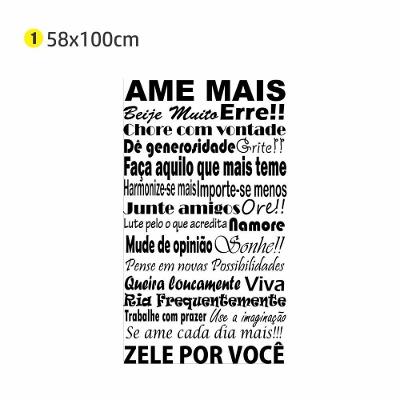 Adesivo de Parede Ame Mais Frase Motivacional Removível sem Resíduo 58x100cm