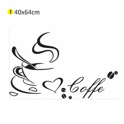 Adesivo de Parede Coffee 40x64cm Cozinha Café Decorativo Removível sem Resíduo Durável