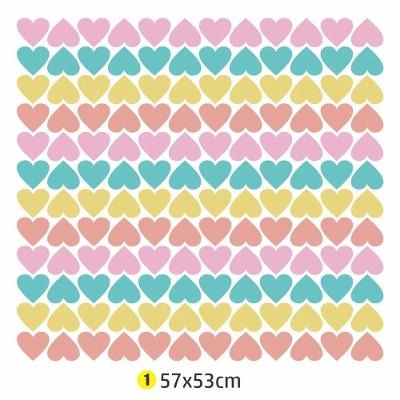 Adesivo de Parede Corações Colorido 57x53cm 144 Unidades Removível
