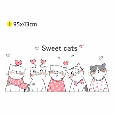 Adesivo de Parede Sweet Cats Quarto Infantil Removivel sem Residuo Bege Sweet