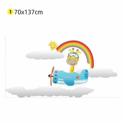 Adesivo de Parede Girafa Avião 70x137CM Quarto Infantil Removível sem Resíduo