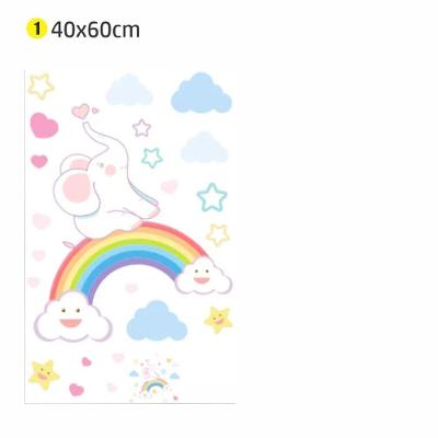 Adesivo de Parede Elefante Arco-Íris 40x60cm Quarto Infantil