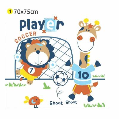 Adesivo de Parede Safari Soccer 70x75cm Quarto Infantil Removivel Estampa Safari