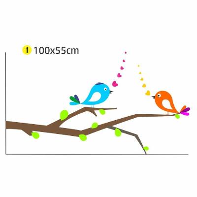 Adesivo de Parede Pássaro Love 100x55cm Removível sem Resíduo