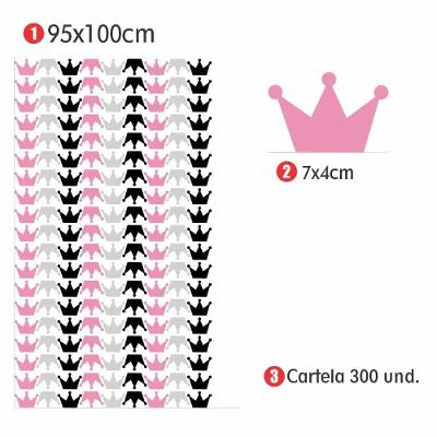 Adesivo de Parede Coroa 95CM X 100CM Decorativo para Quarto Infantil Removivel sem Residuo