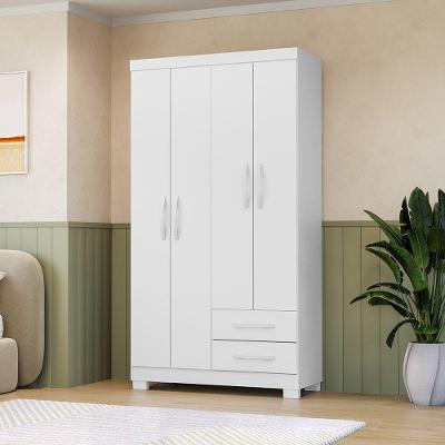 Guarda Roupa Casal Ssx Multicoisas 4 Portas 2 Gavetas MDP Branco Tx Flex
