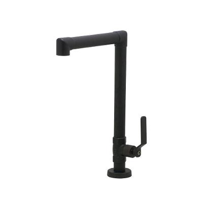 Torneira Lavatório Mesa 3095 Bica Móvel Alavanca Aço Inoxidável Fosco Rustic Preto Shop Hidráulica