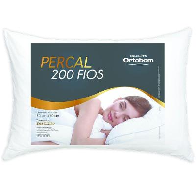 Travesseiro Fascinio 70x50cm Anatomico Percal 200 Fios Fibra Siliconada Branco MR Enxovais