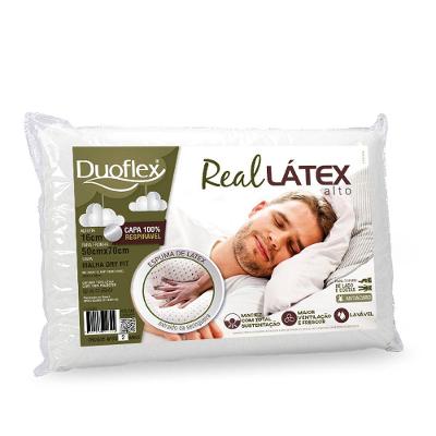 Travesseiro Real Latex Alto Tradicional Natural Antiacaro Antialergico Duoflex