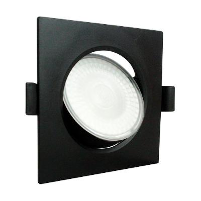 Spot LED Quadrado de Embutir 5W 6500K Bivolt Preto Iluminacao Interna Foxlux