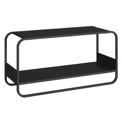 Sapateira Banco Luna Nero 1 Prateleira 90CM Aço Preto Artesano Móveis