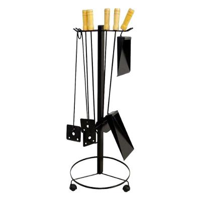 Suporte e Kit Lareira e Fogão a Lenha Aço Carbono 80x35cm Estrutura Firme Espaço para Acessórios