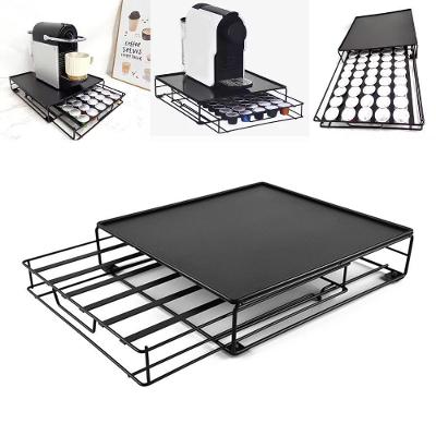 Suporte Porta Capsula Gaveta para Cafeteira 40 Unidades Nespresso Metal Bancada Preto Yeet