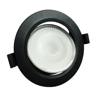Spot LED Redondo de Embutir 7W 3000K Bivolt Preto Luz Aconchegante para Sala e Quarto Foxlux